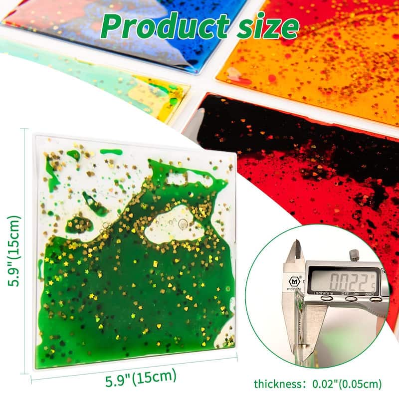 Art3d 12-Pack Colorful Flexible Liquid Play Mats for Children