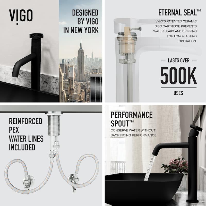 VIGO Ruxton 12" H Single Handle Single Hole Bathroom Vessel Faucet