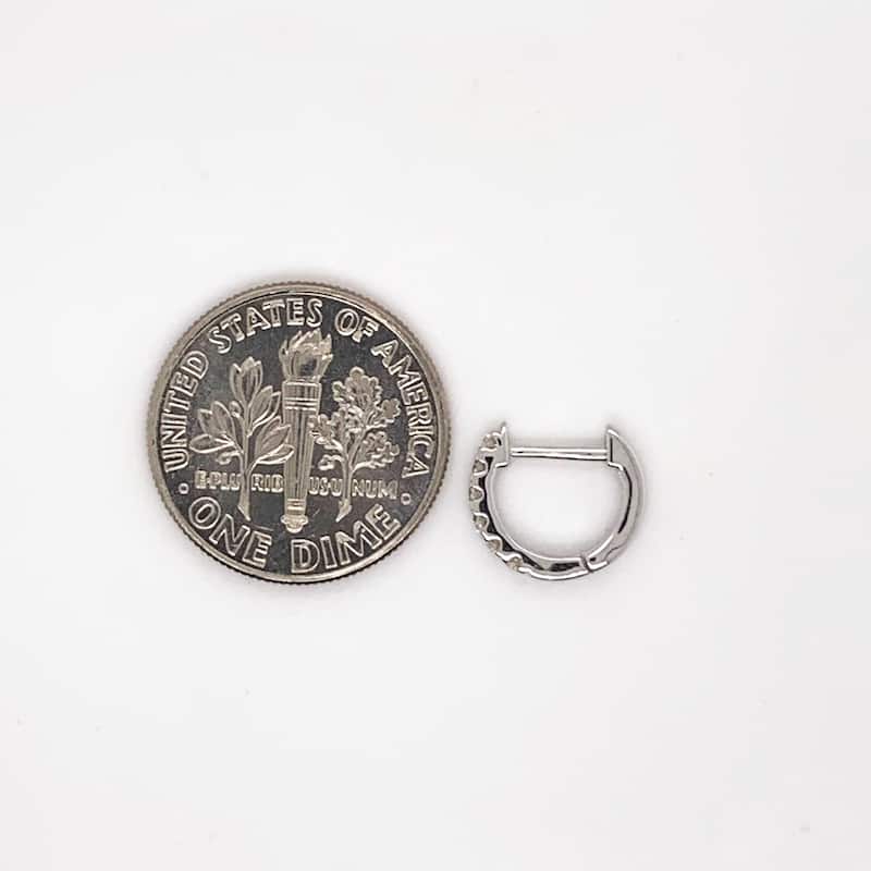 Joelle Collection Half-a-Pair Tiny Huggie Small Hoop Earring 0.09 cttw. 14K Gold - Perfect for Second Hole - 9mm
