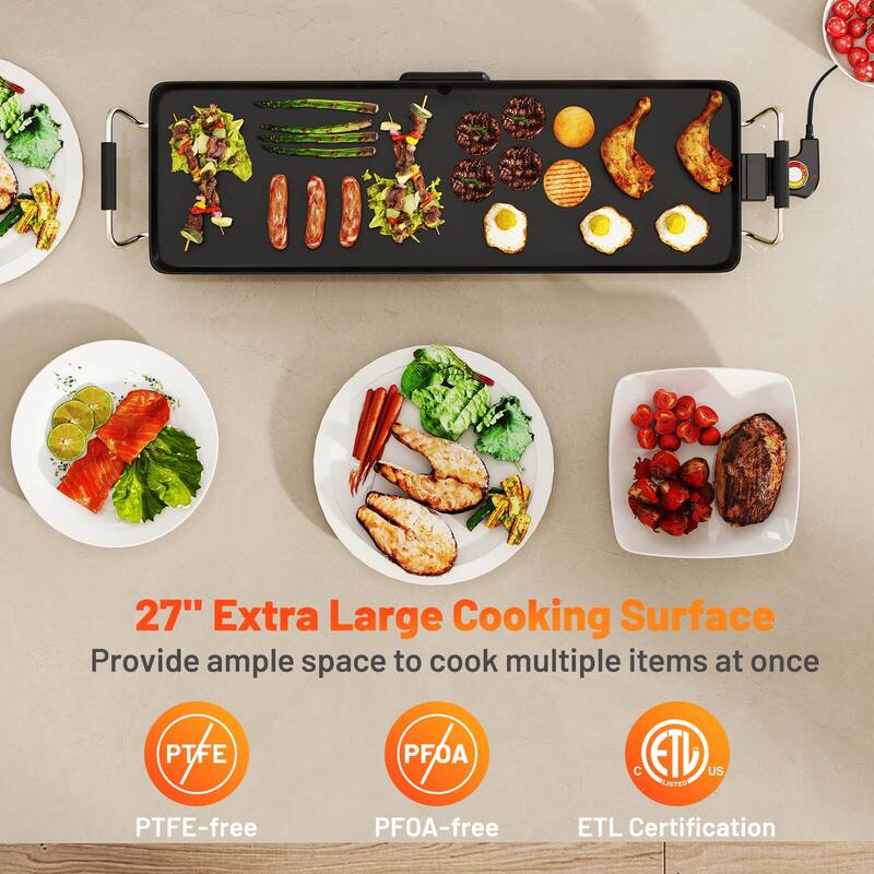 Costway 27" Large Electric Griddle with Adjustable Temperature