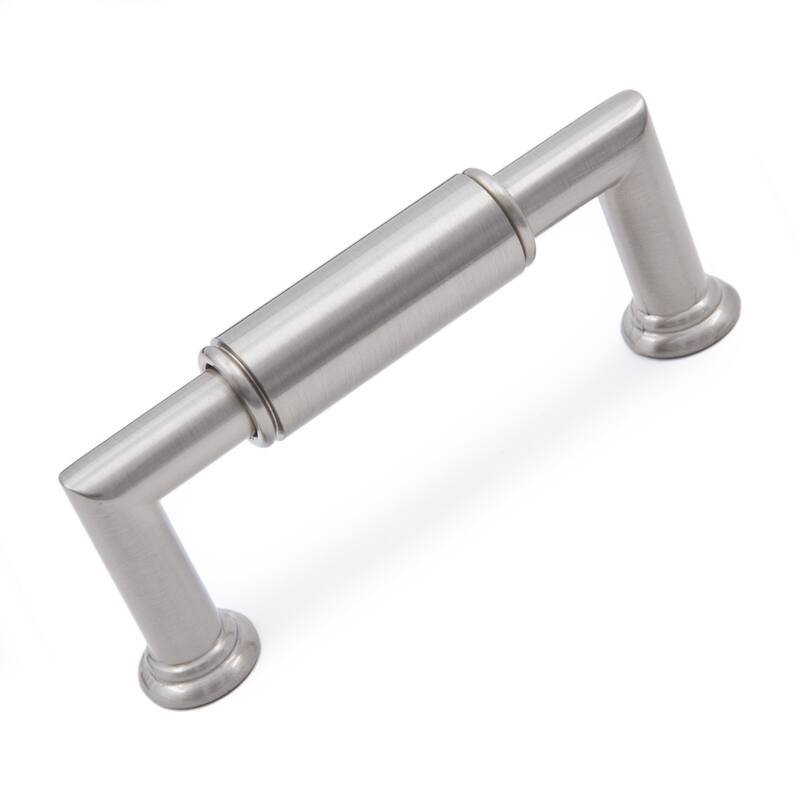 RK International Cylinder 3 Inch Center to Center Handle Cabinet Pull - Satin Nickel