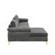 Velvet Upholstered L-Shape Sectional Sofa