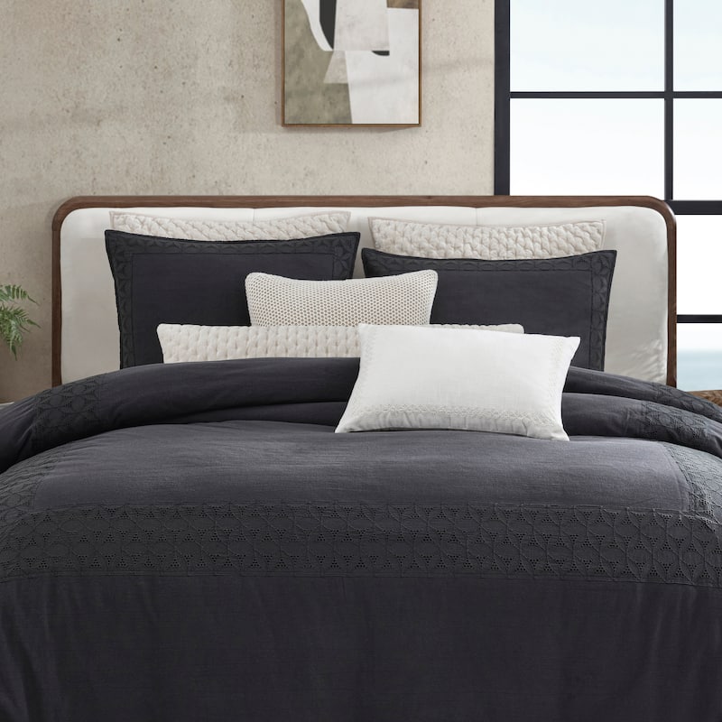 DKNY PURE Border Embroidery Decorative Pillow