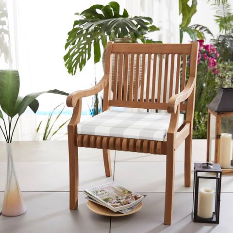 Humble + Haute Grey Buffalo Plaid Indoor/ Outdoor Chair Cushion, Set of 2