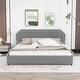 preview thumbnail 1 of 4, King Size Upholstery Platform Bed with Four Storage Drawers,Support Legs,Grey Grey