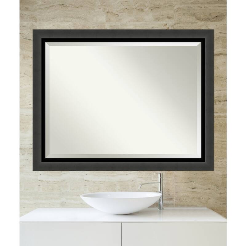 Beveled Bathroom Wall Mirror - Tuxedo Black Frame - Tuxedo Black