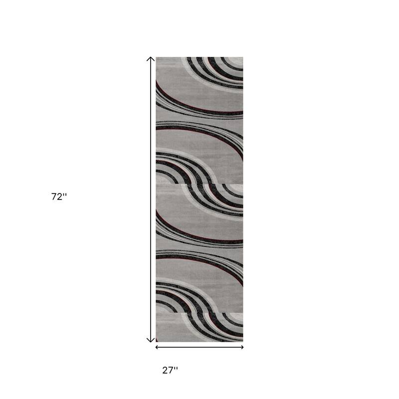 HomeRoots Abstract Modern Runner Area Rug