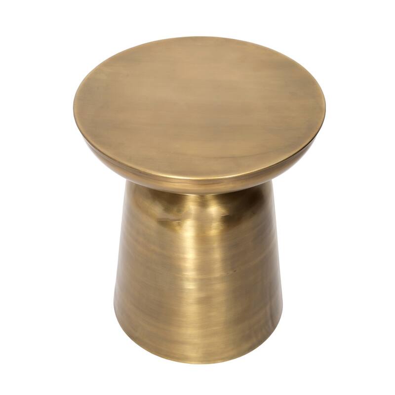 HomeRoots 19" Gold Iron Round End Table - 16.00 in. x 19.00 in. x 16.00 in.