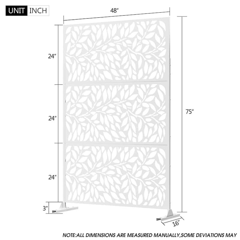 Lirago Metal Privacy Screen Wall Decoration Free Standing-6.3 ft. H X 4 ft. W