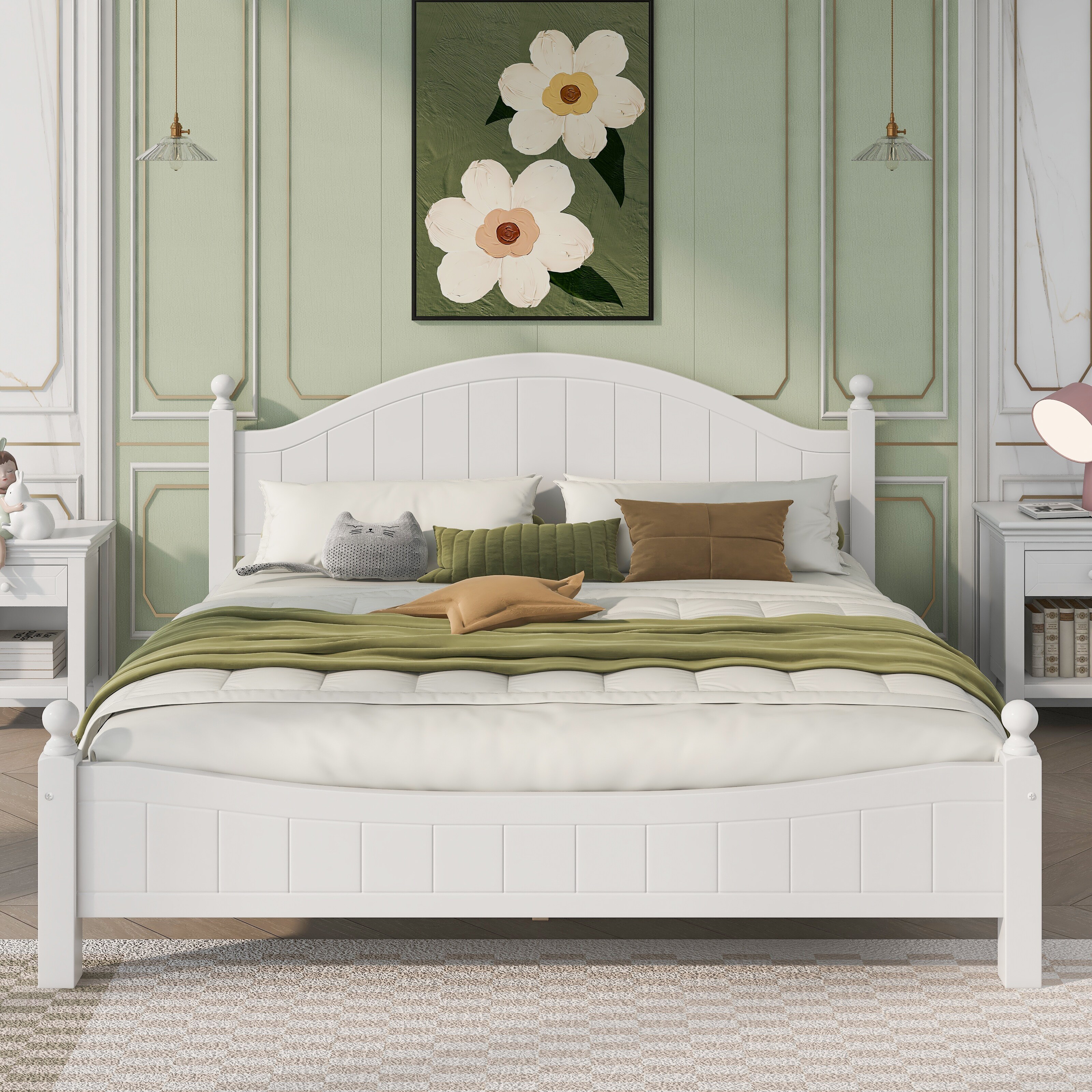 Curved wooden new arrivals bed frame