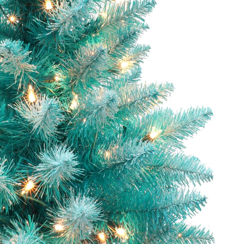 Puleo International 3 ft. Pre-lit Fashion Teal Artificial Christmas Tree