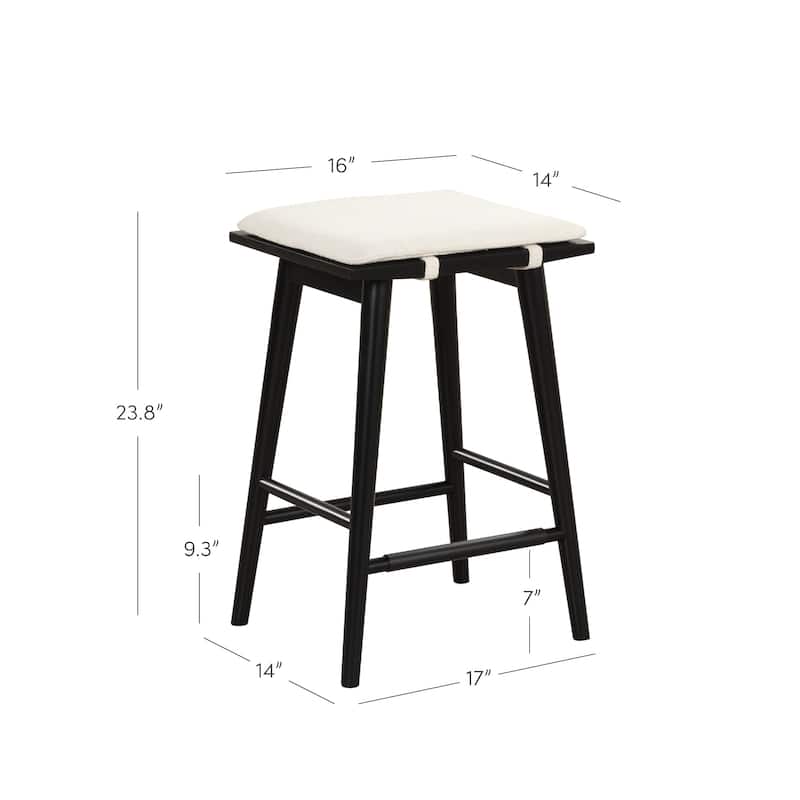 Barker Boucle Upholstered Barstool, Backless Counter Height Stool with Cushion