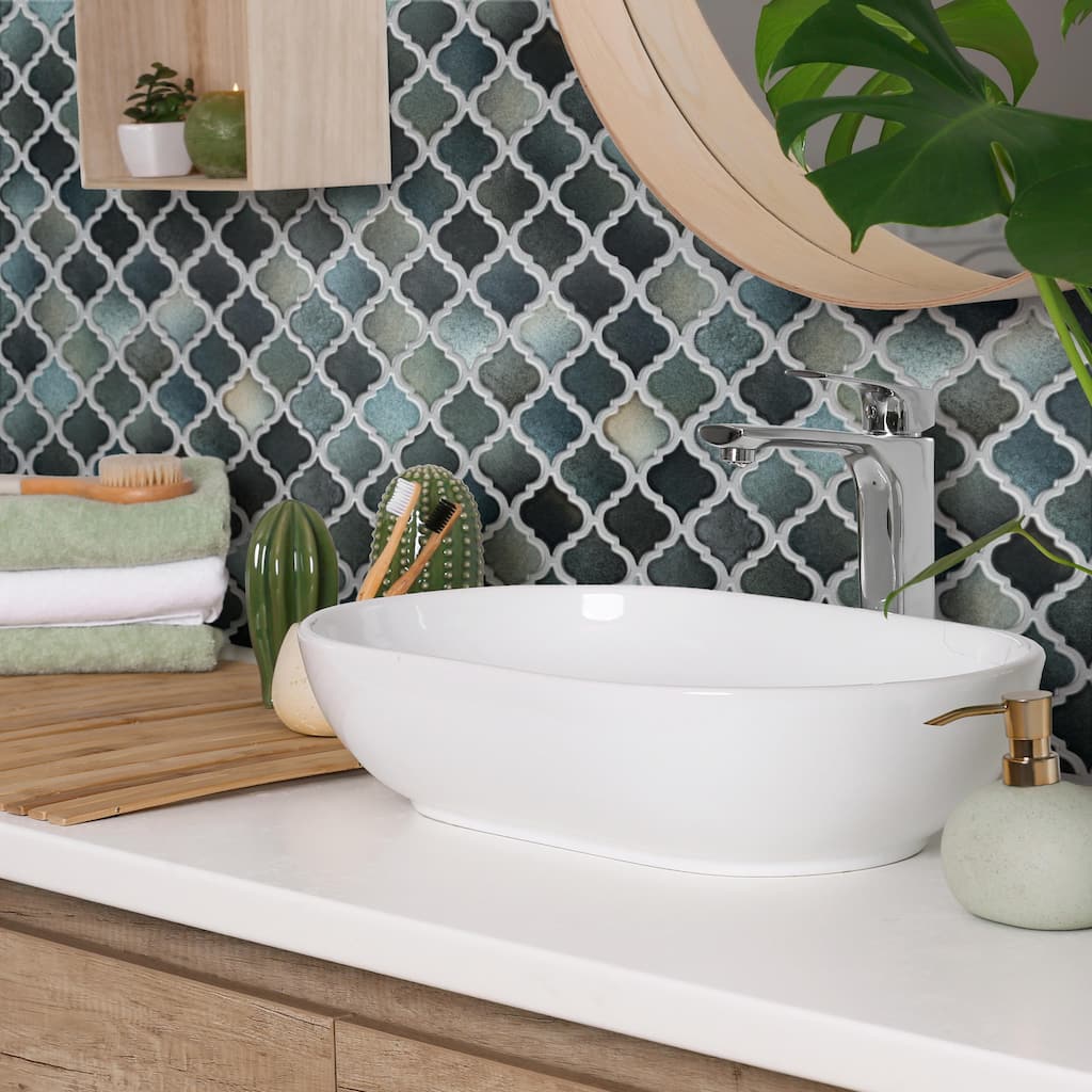 Merola Tile Hudson Tangier Stormy Night 12-3/8" x 12-3/8" Porcelain Mosaic Floor and Wall Tile