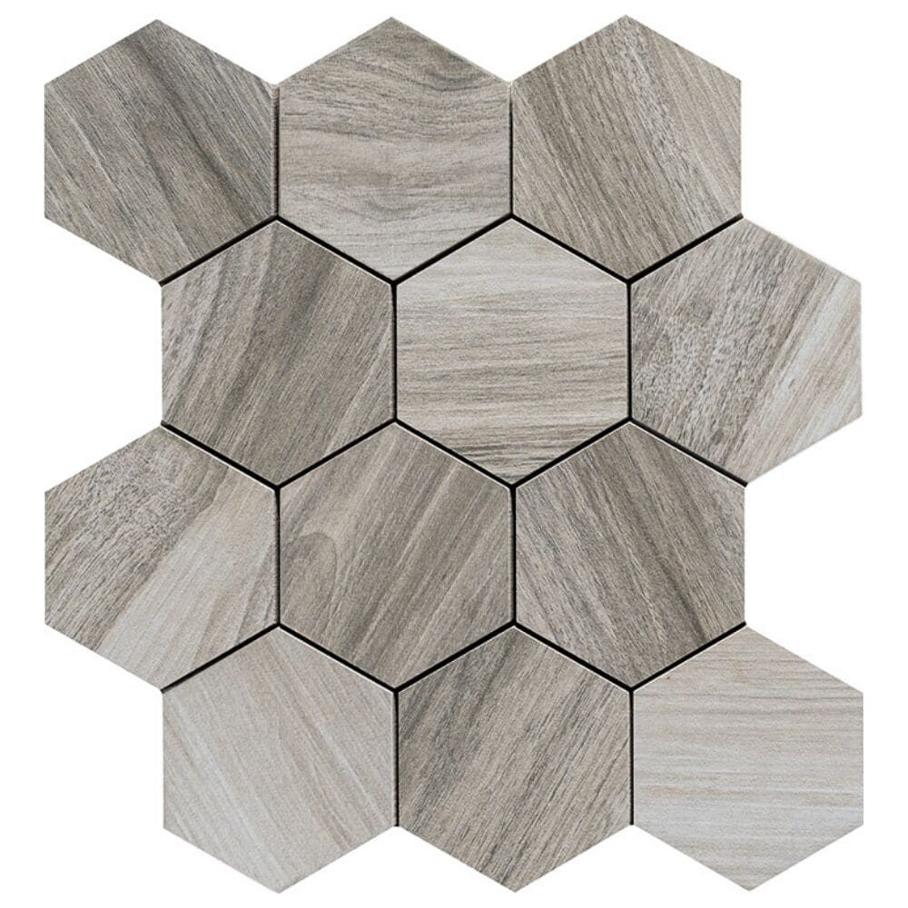 flyout slide 1 of 3, The Tile Life Montauk 4" x 4" Porcelain Mosaic Tile