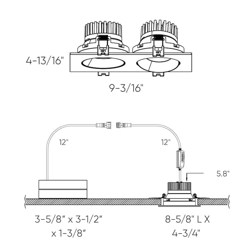 Revolve Duo 3.5 Inch Regressed Gimbal Downlight
