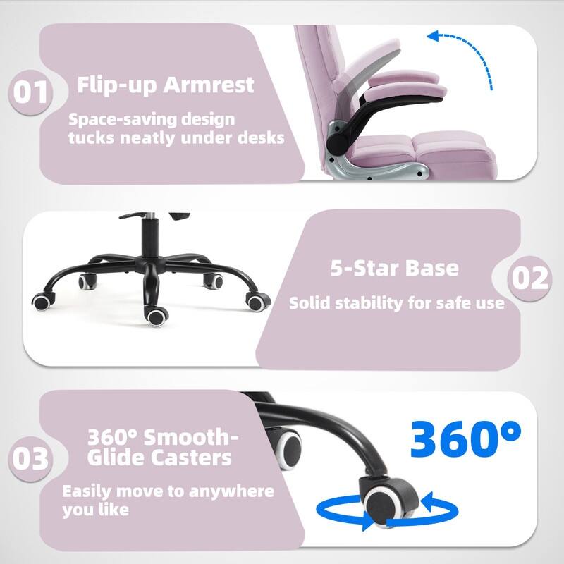 AVAWING Velvet Ergonomic Office Chair: Executive Desk Chair with Adjustable Height & 360° Swivel