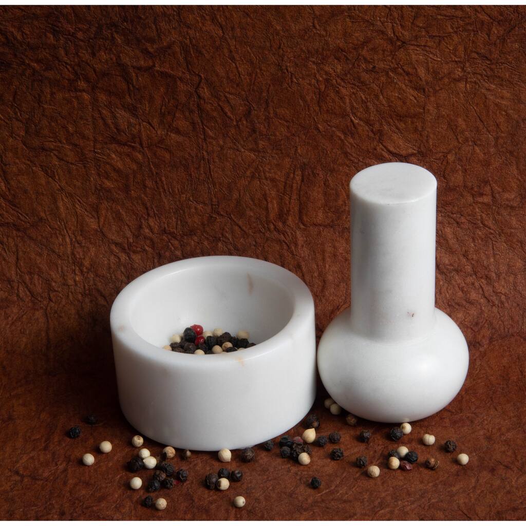 Marble Mortar & Pestle - White