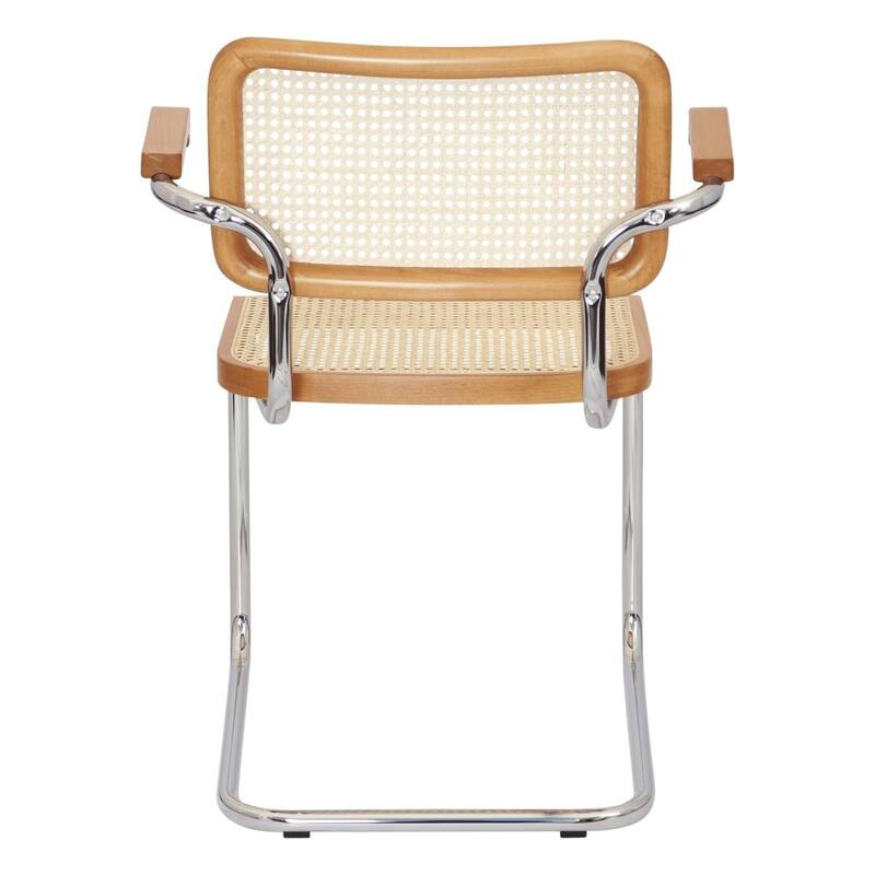 Breuer Chair Company Marcel Breuer Cesca Cane Cantilever Armchair Arm Chair w/ Chrome Steel Frame (Various Wood & Cane Colors)