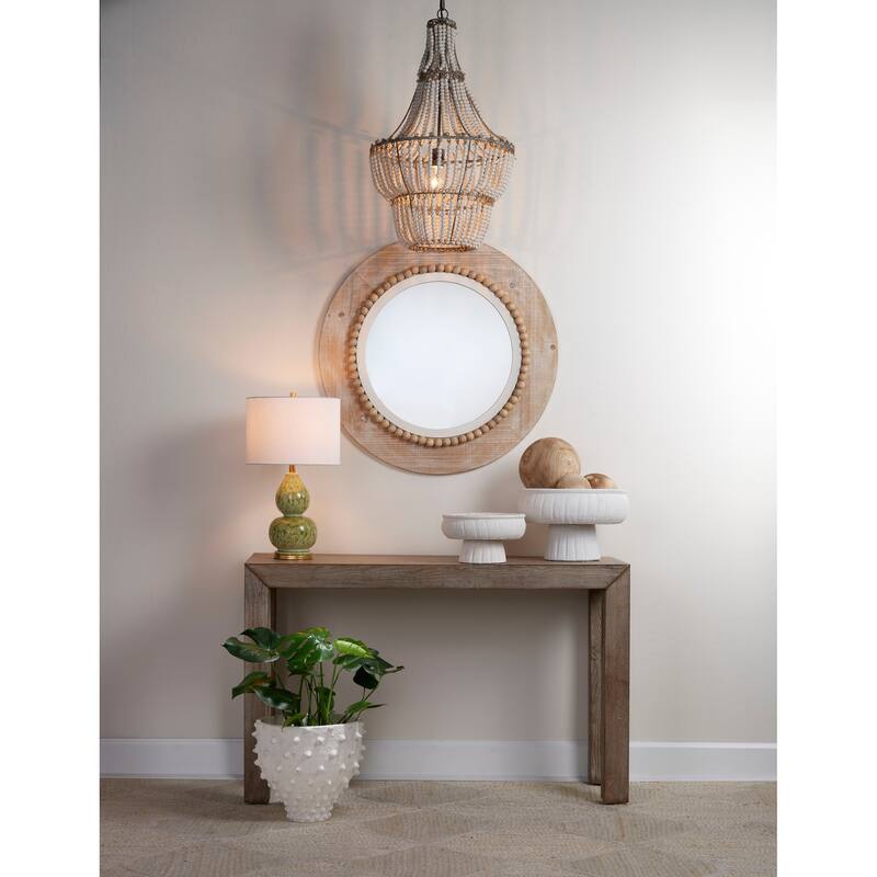 Alden Décor Laurel Wood Beaded Chandelier