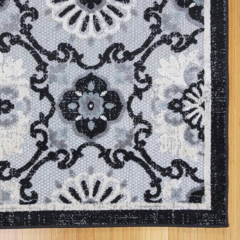 Gertmenian Kalari Modern Bold Multicolored High-Low UV Protected Polypropylene Woven Indoor/ Outdoor Area Rug Collection