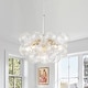 preview thumbnail 3 of 11, 6-Light Swirled Glass Cluster Globe Chandelier - Dimmable White