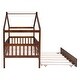 preview thumbnail 30 of 30, Twin Size House Bed for Kids, Wooden House Bed Twin with Trundle