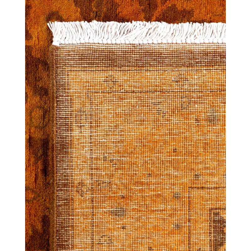 Fine Vibrance, One-of-a-Kind Hand-Knotted Runner Rug - Gold, 2' 8" x 8' 4" - 2' 8" x 8' 4"