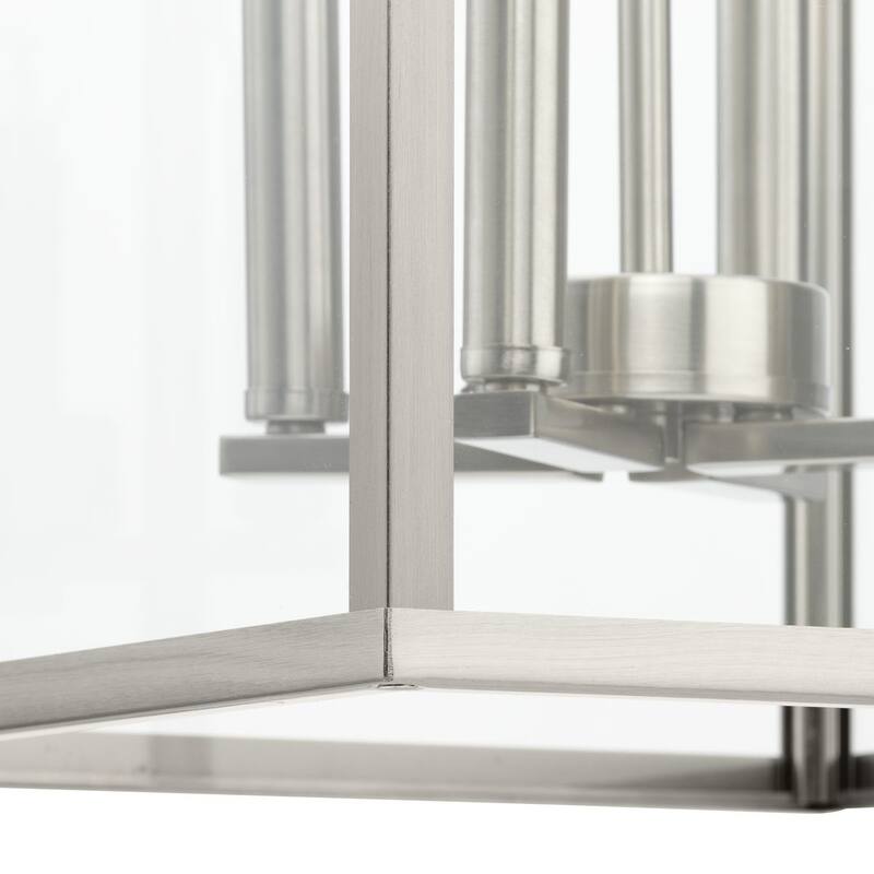 Hillcrest Collection Four-Light Brushed Nickel Transitional Hall & Foyer Light - 13 in x 13 in x 22 in