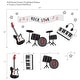 preview thumbnail 2 of 2, Lambs & Ivy Rock Star Musical Instruments Wall Decals/Stickers - Drums/Guitar