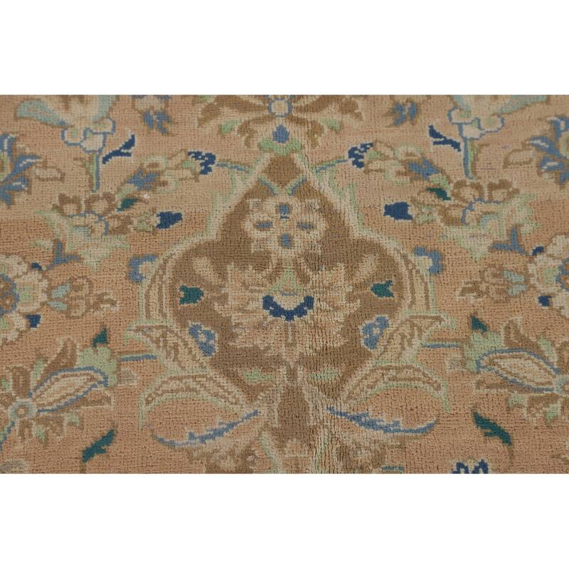 Traditional Mashad Persian Vintage Area Rug Handmade Wool Carpet - 8'1" x 11'5"