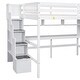 preview thumbnail 18 of 39, Full Size Solid Wood Loft Bed with Built-in Desk, Bookshelves and Storage Staircase