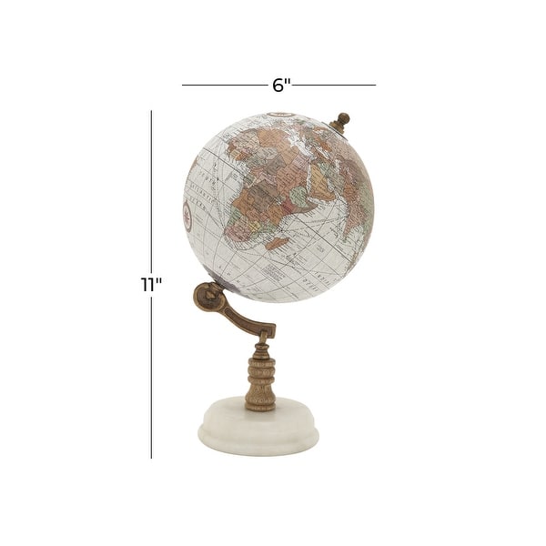 dimension image slide 0 of 3, White, Blue or Black Marble Globe - 7 x 7 x 11Round