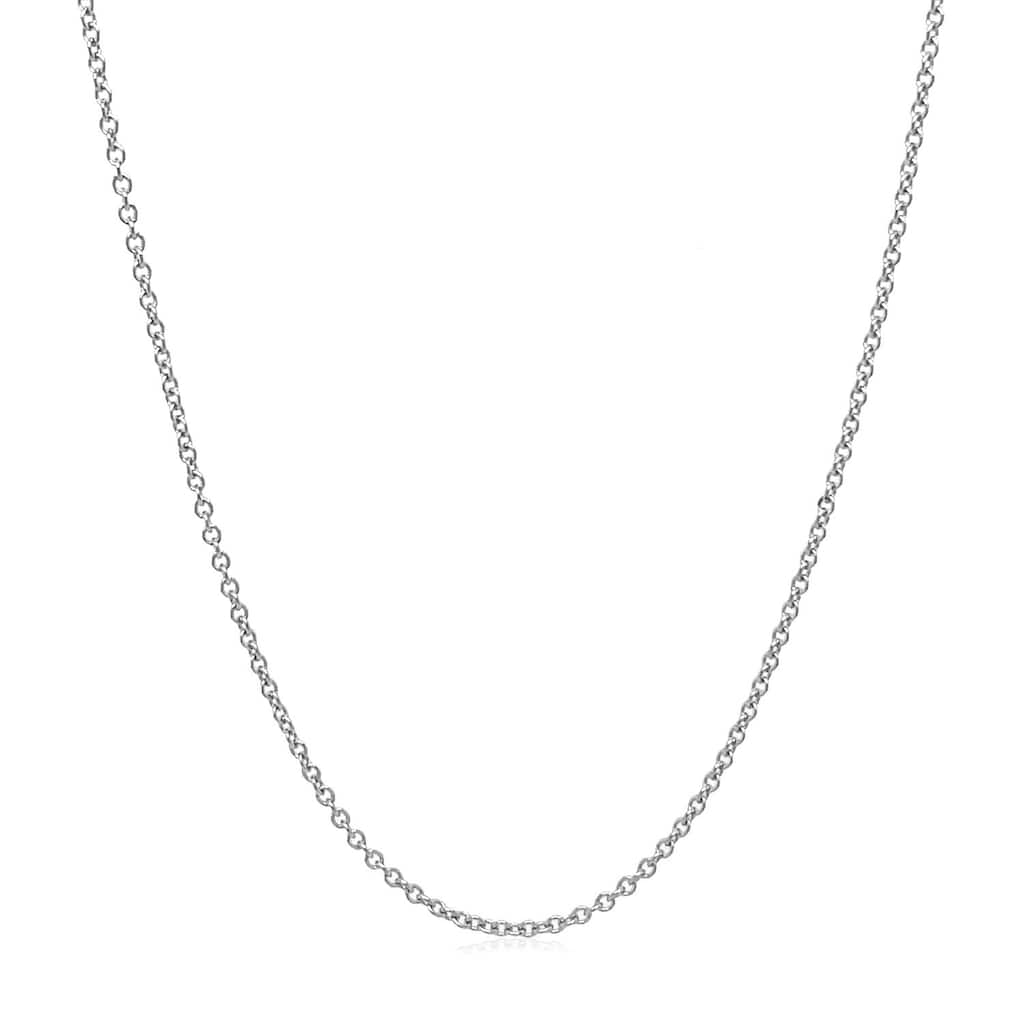 MayaMila 14k White Gold Round Cable Link Chain 1.3mm