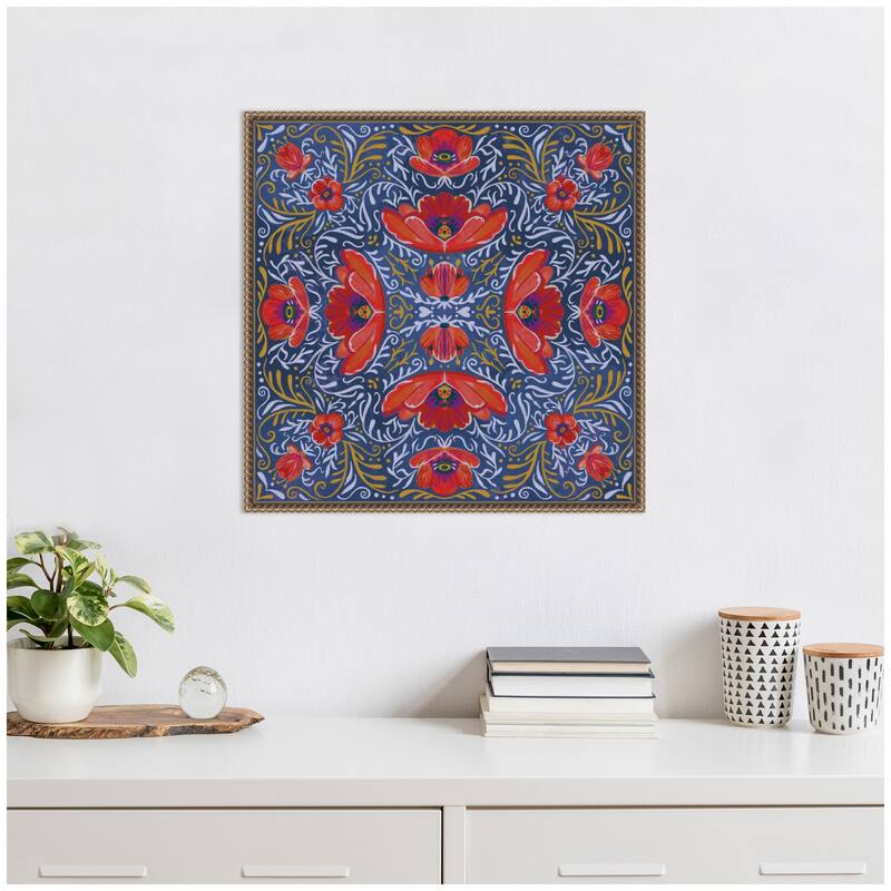 Kate and Laurel Kaleidoscope Poppies by Lucia Gianello Framed Canvas Wall Art Print