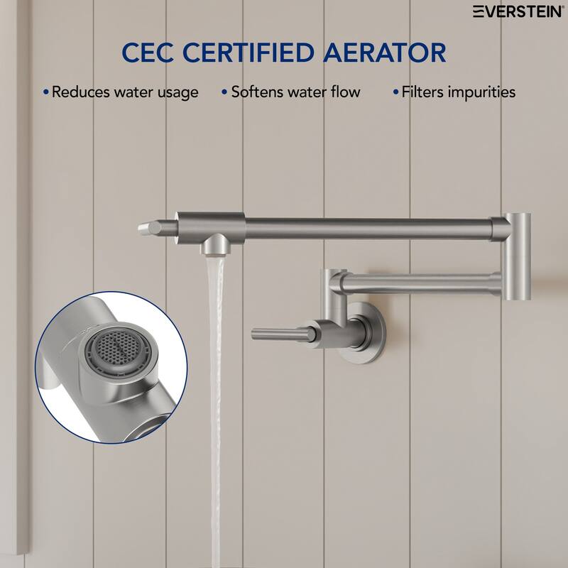 Contemporary Wall Mount Pot Filler Kitchen Faucet