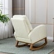 preview thumbnail 5 of 5, Teddy Fabric Upholstered High Back Mid-Century Modern Nursery Rocking Chair with Side Pocket