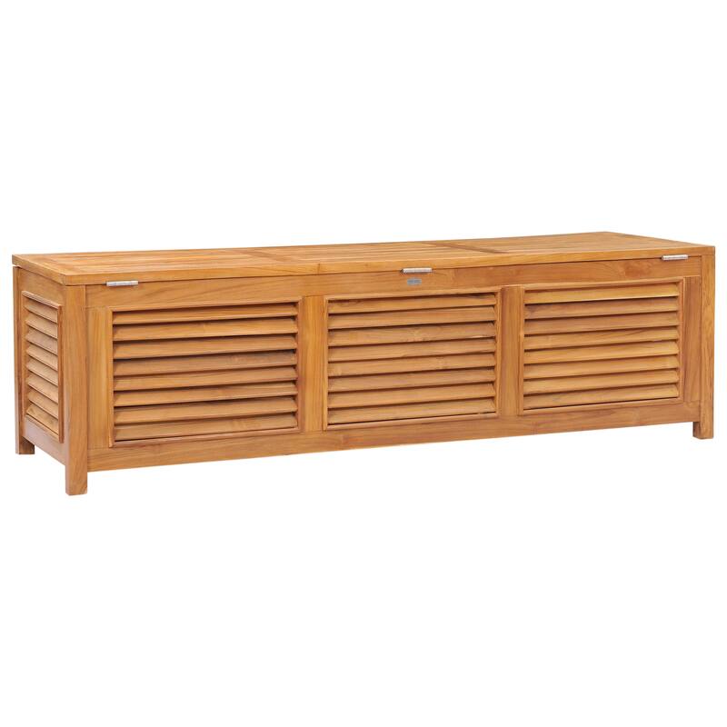 Chic Teak Manhattan Pool and Deck Storage Teak Wood Cushion Box