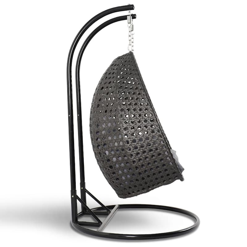 LeisureMod 2-Person Patio Hanging Egg Chair Cover in 600D Oxford Fabric with Waterproof PVC Lining Outdoor Swing Chair
