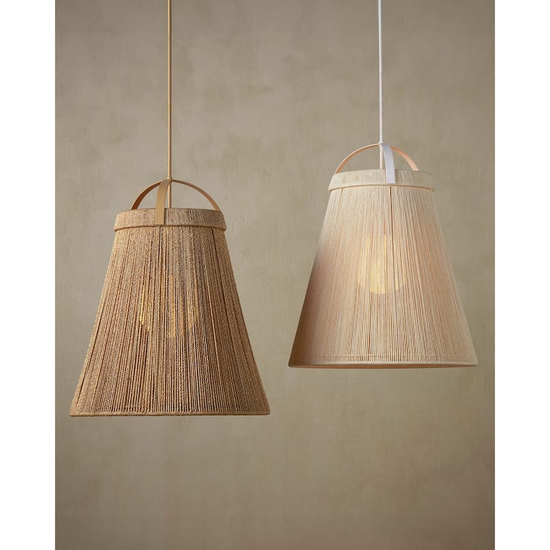 Currey & Company Parnell Natural Pendant - 37.5"h x 27.75"dia