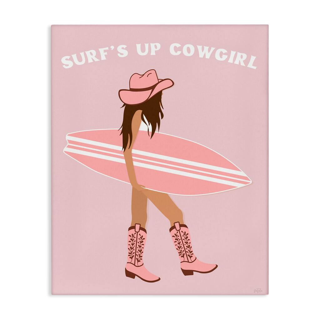 Stupell Surf's Up Cowgirl Canvas Wall Art Design By Natalie Carpentieri