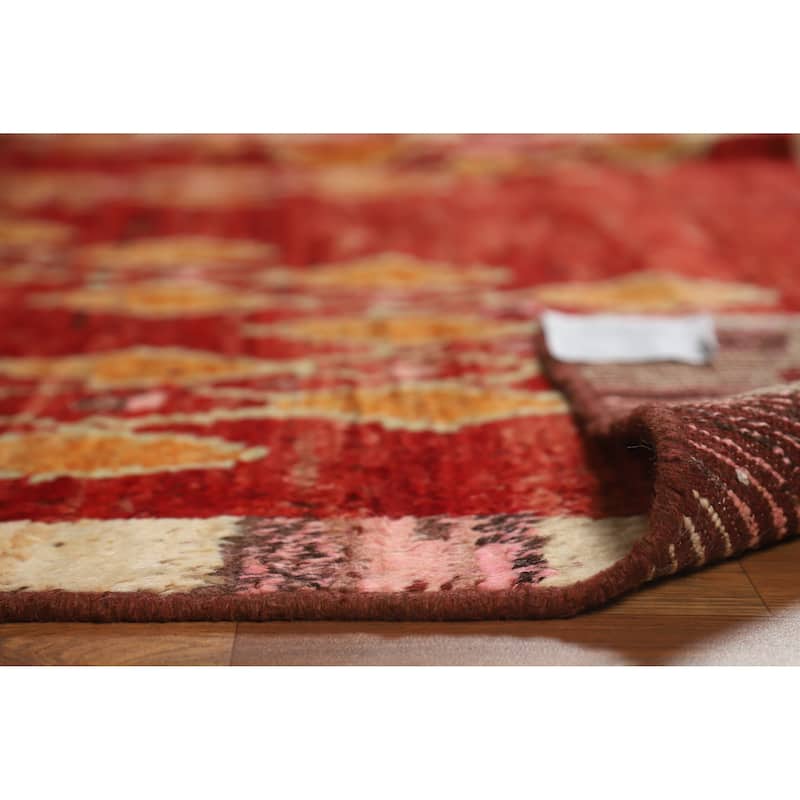 Red Tribal Geometric Moroccan Oriental Area Rug Handmade Wool Carpet - 6'7" x 9'8"