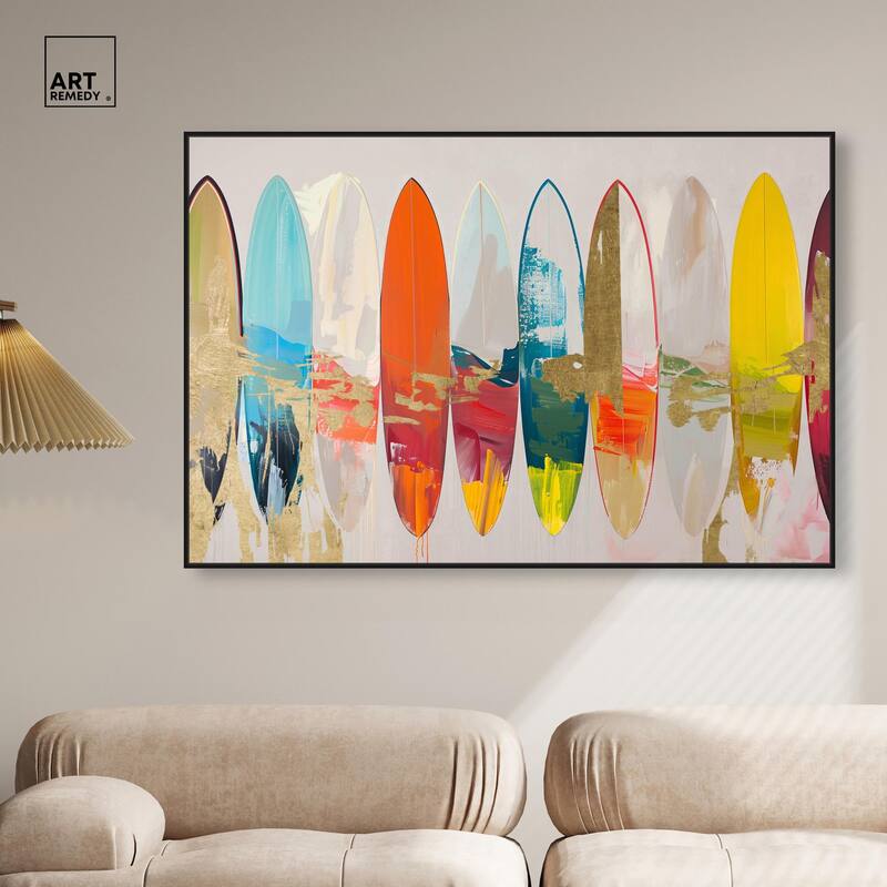 Surfboard Horizons II Canvas by Art Remedy