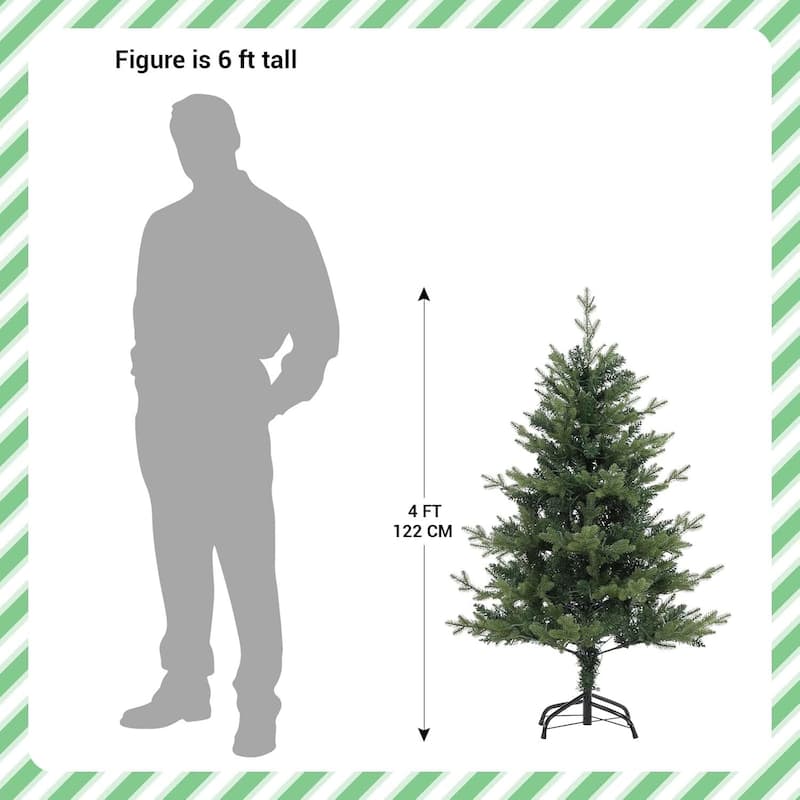 4 Ft Prelit Artificial Small Christmas Tree with Lights - 4FT