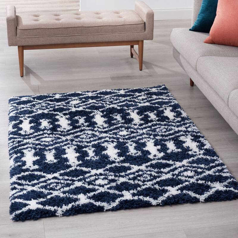 Joy Shag Mediterranean Geometric Indoor Area Rug