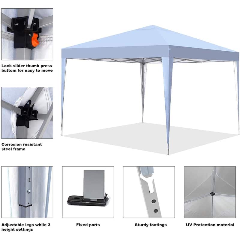 Ainfox 10x10ft Outdoor Pop Up Canopy Tent with 4 Removable Sides and Carrying Bag