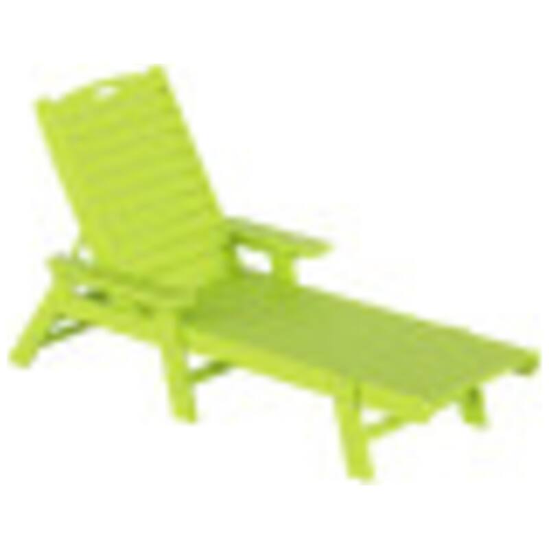 Laguna Hdpe All Weather Outdoor Patio Pool Reclining Chaise Lounge - Lime Green