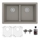 preview thumbnail 52 of 69, Karran 32" Undermount Double Equal Bowl Quartz Kitchen Sink Kit - 32" x 19.5" x 9"