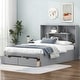 preview thumbnail 18 of 32, Full Size Platform Bed with Storage Headboard and Drawers - White Finish Gray