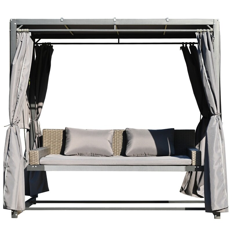 Outdoor daybed swing with canopy deals