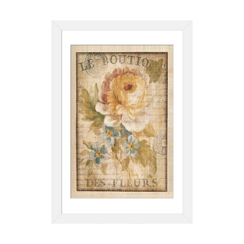 iCanvas "Parisian Flowers I" by Danhui Nai - White - 32x24x1